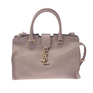 SAINT LAURENT Cabas Bag Beige Tan Leather Handbag